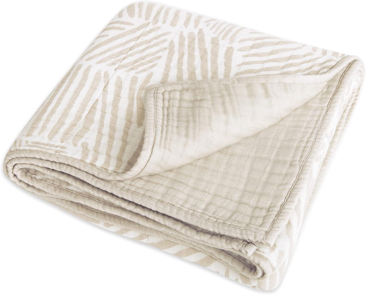 Oat Stripe Quilt In 3-Layer Muslin Cotton