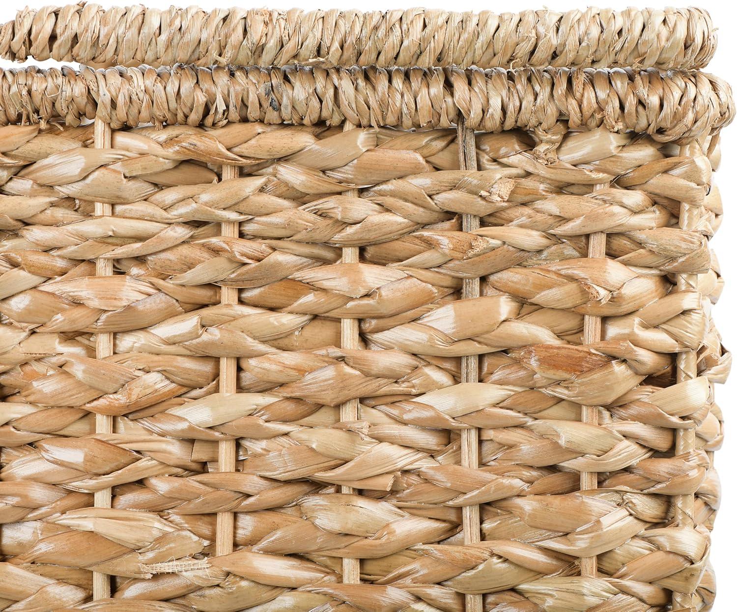 Creative Co-Op Woven & Natural Bangkuan Rope Stair Basket with Handles