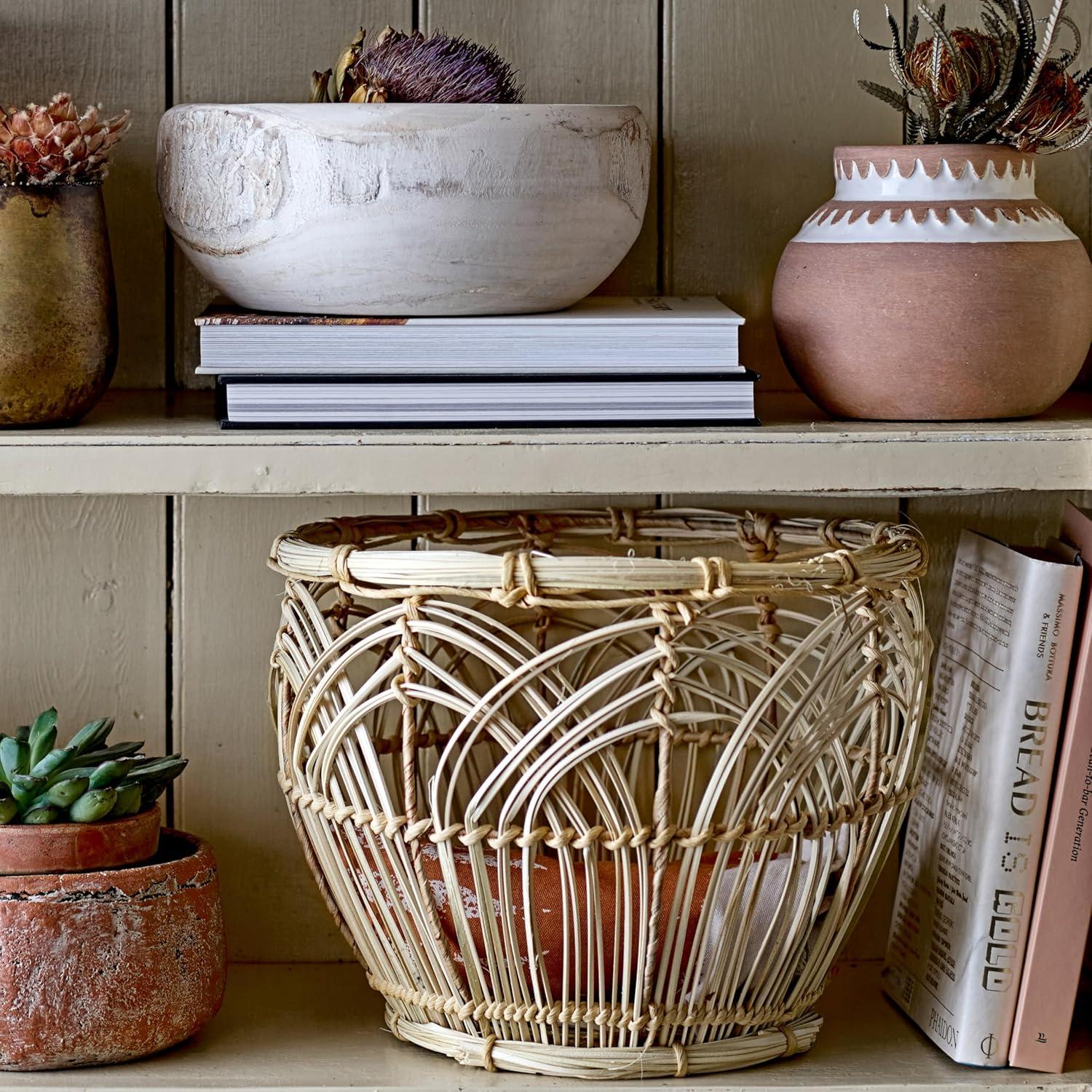 Sprinkle & Bloom Beige Rattan Decorative Basket - Set of 2