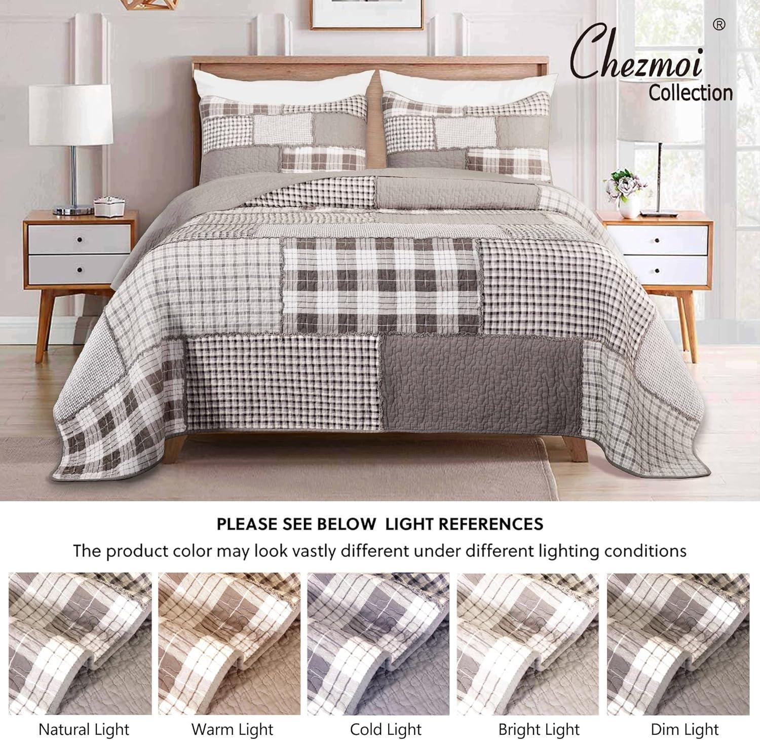Chezmoi Collection Cotton Patchwork Quilt Set
