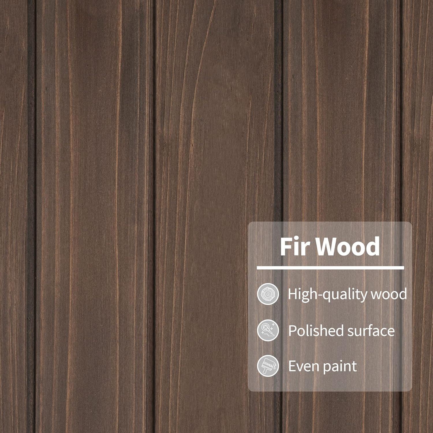 Mcombo Outdoor Wood Storage Cabinet, Small Size Garden Wooden Tool Shed with Double Doors 0985