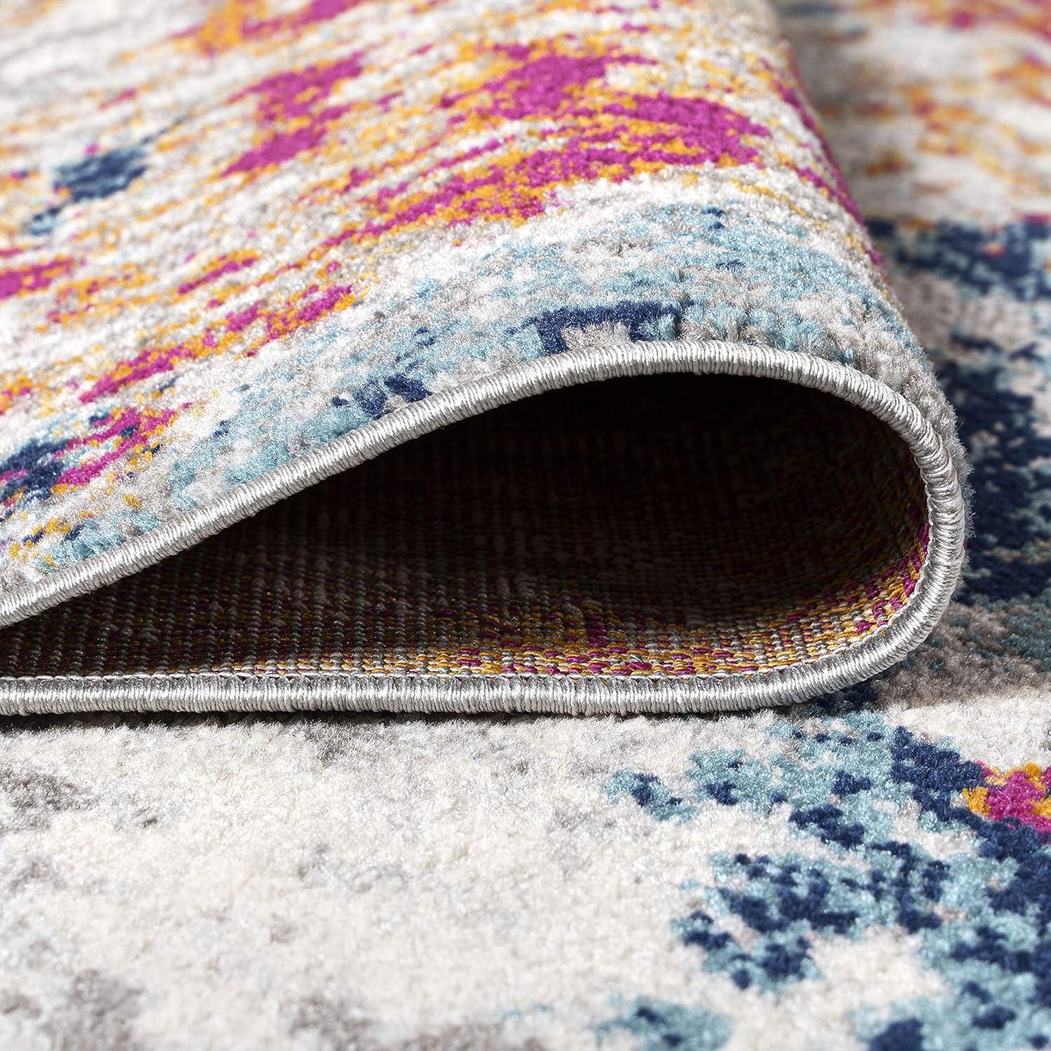 8'x10' Sunset Modern Abstract Area Rug, Blue/Multi - JONATHAN Y