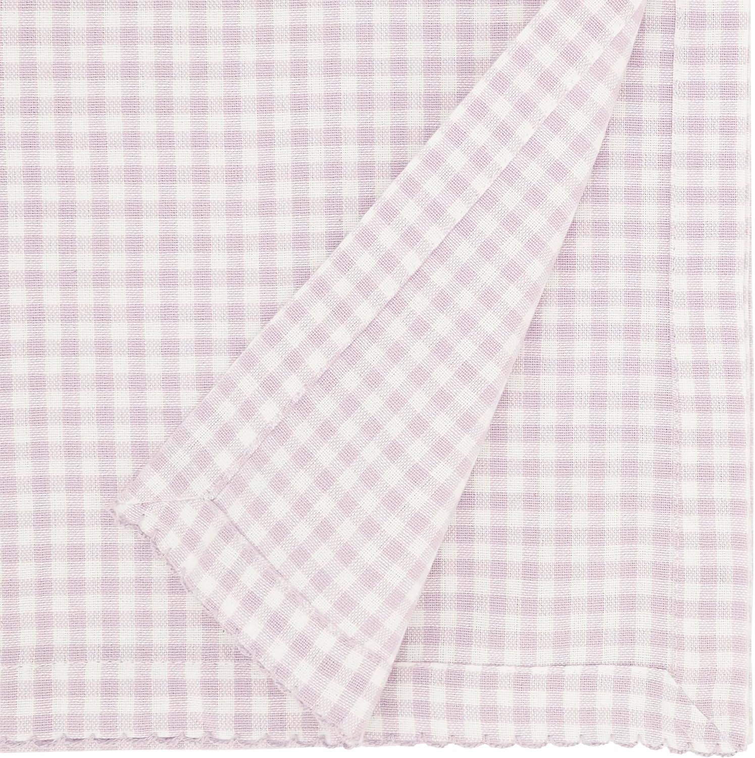 Gray Cotton Gingham Rectangle Table Runner