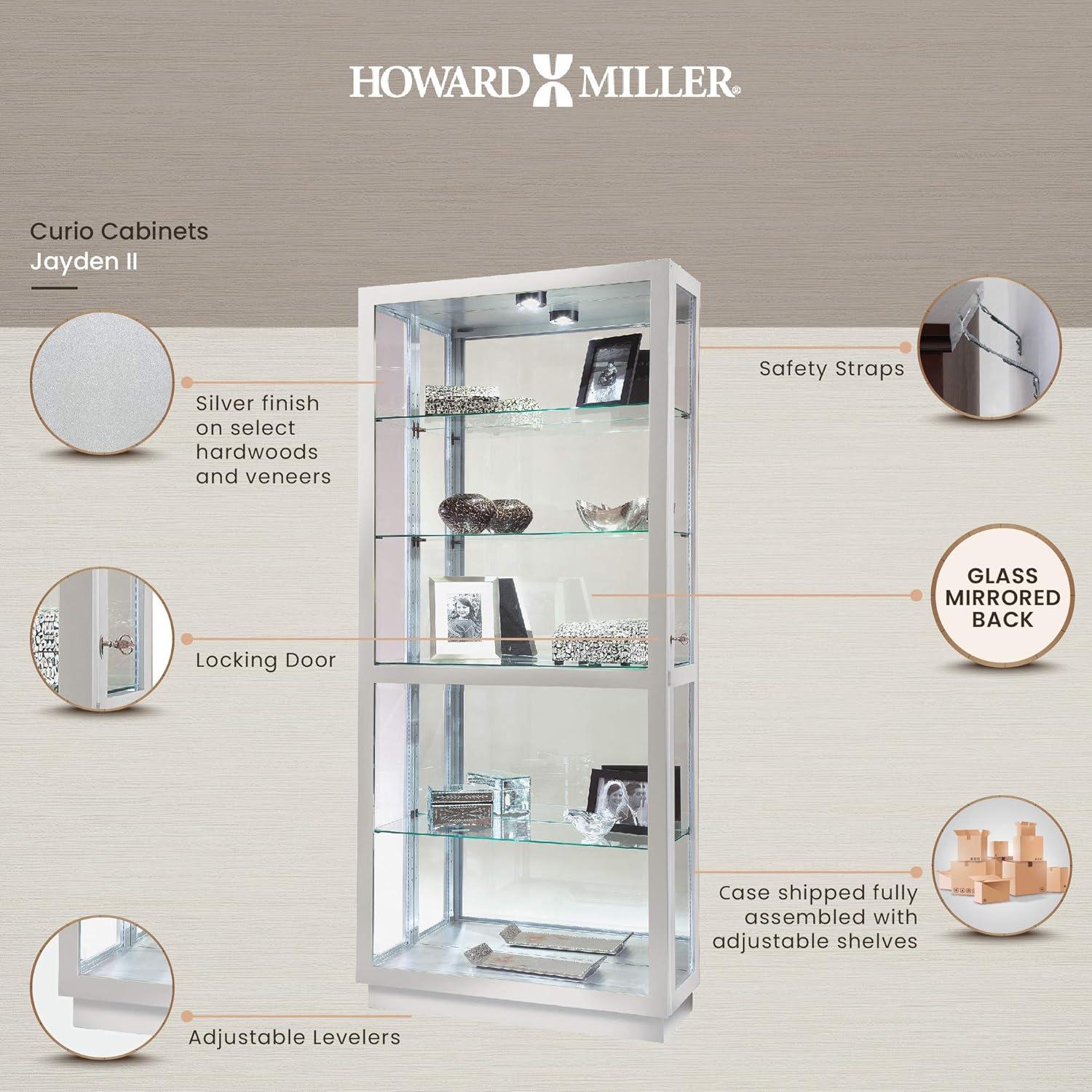 Howard Miller Jayden Ii Curio Cabinet 680576 Silver