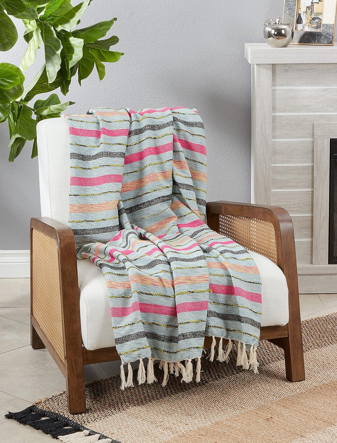 Saro Sevan Collection Hand Woven Throw Blanket