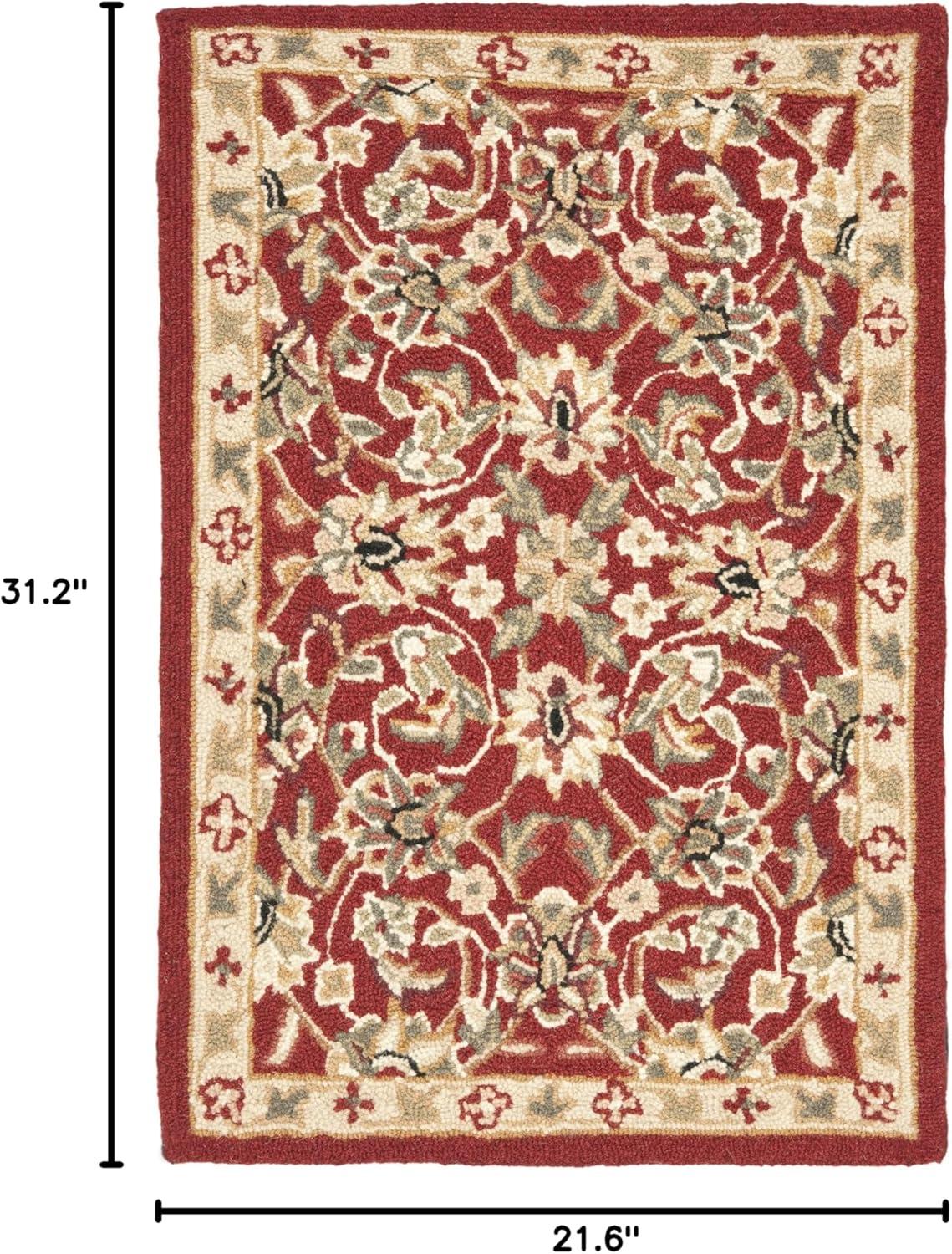 SAFAVIEH Chelsea Raeburn Traditional Wool Area Rug, Burgundy/Ivory, 1'8" x 2'6"