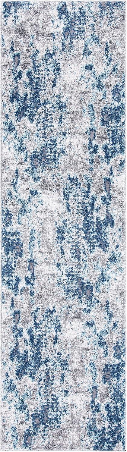 Aston ASN704 Power Loomed Indoor Runner Rug - Navy/Grey - 2'x7' - Safavieh