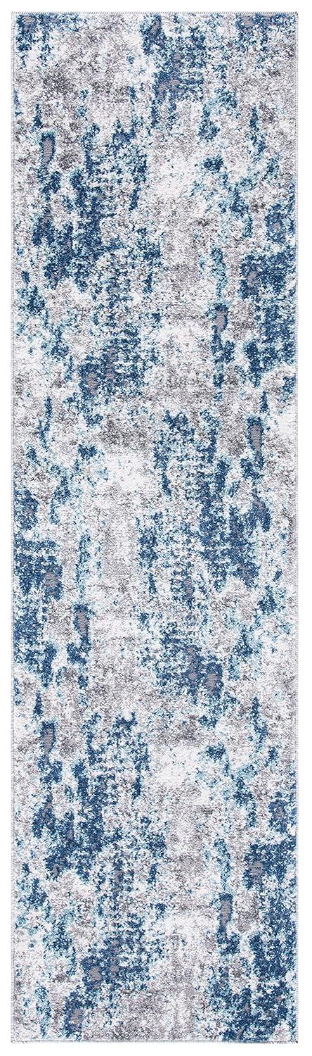 Aston ASN704 Power Loomed Indoor Runner Rug - Navy/Grey - 2'x7' - Safavieh