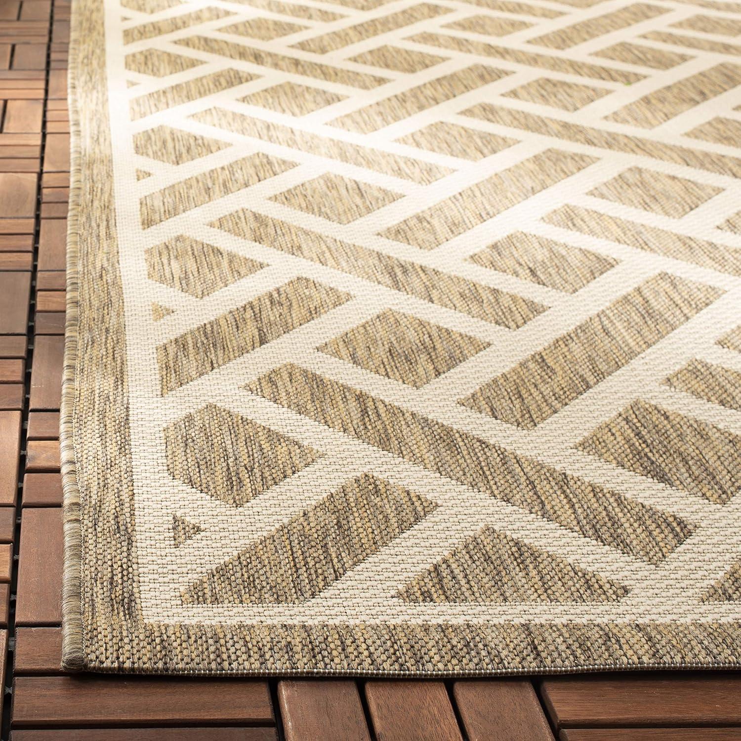 Courtyard CY6306 Power Loomed Indoor/Outdoor Area Rug - Brown/Light Beige - 5'3"x7'7" - Safavieh.