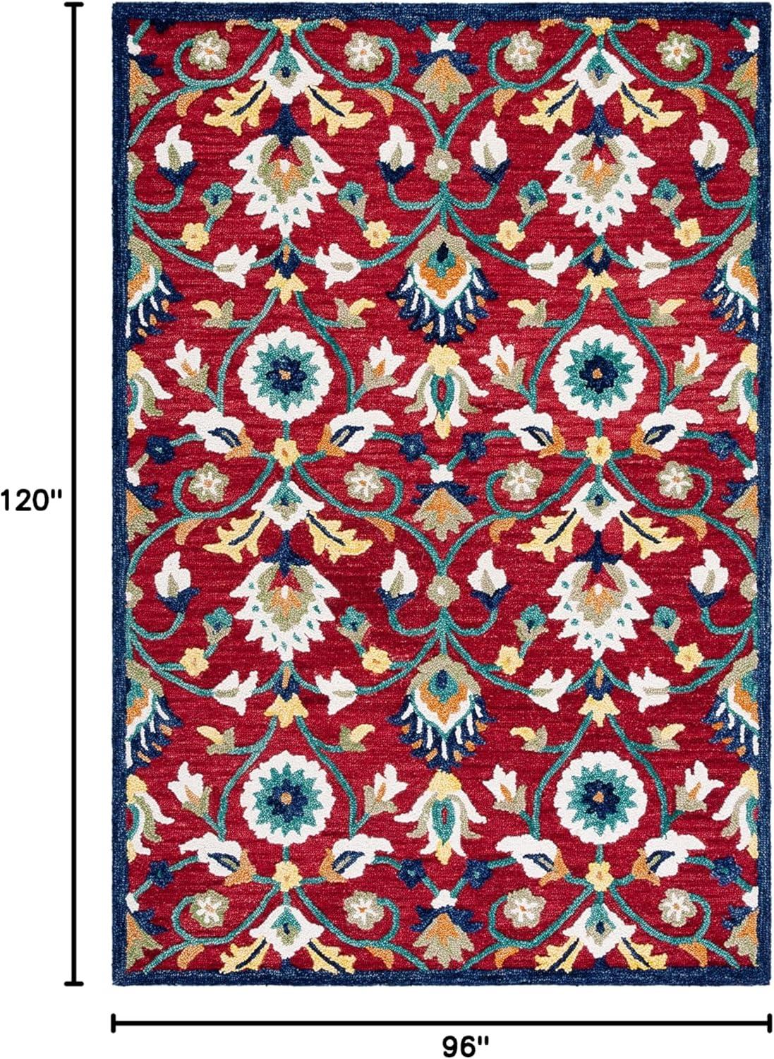 Blossom BLM562 Hand Tufted Area Rug - Red/Ivory - 8'x10' - Safavieh.