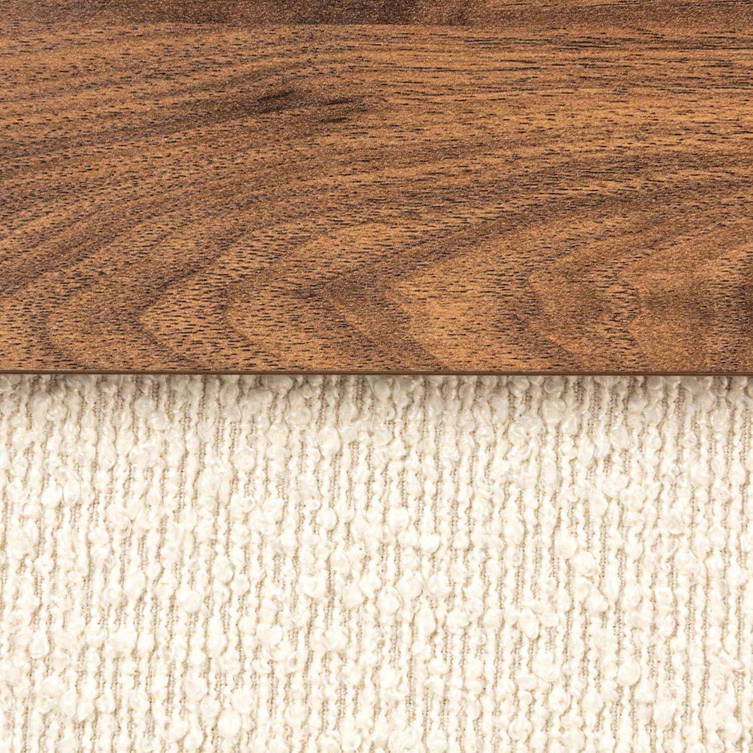 Household Essentials Versatile Boucle Ottoman With Hidden Storage