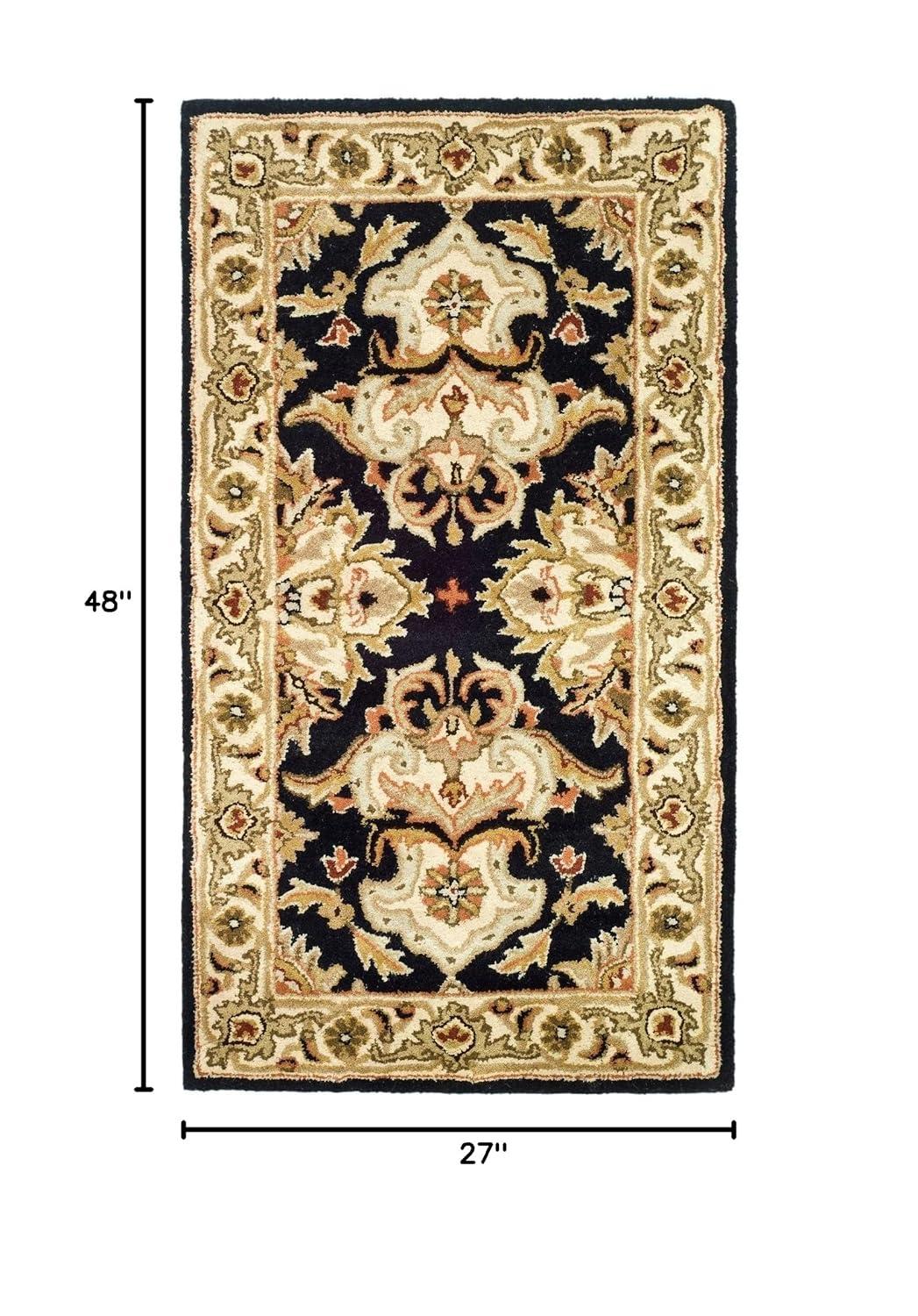 SAFAVIEH Heritage Braganza Traditional Wool Area Rug, Black/Ivory, 2'3" x 4'
