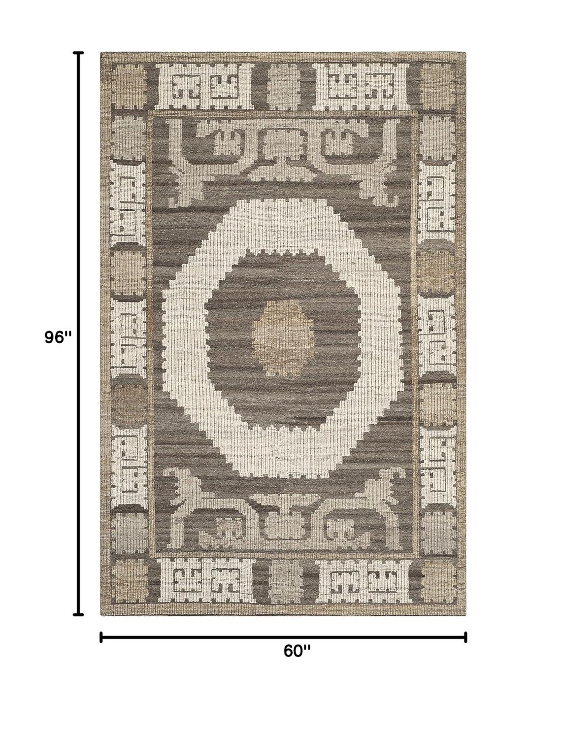 Kenya KNY313 Hand Knotted Area Rug - Ivory/Brown - 5'x8' - Safavieh.