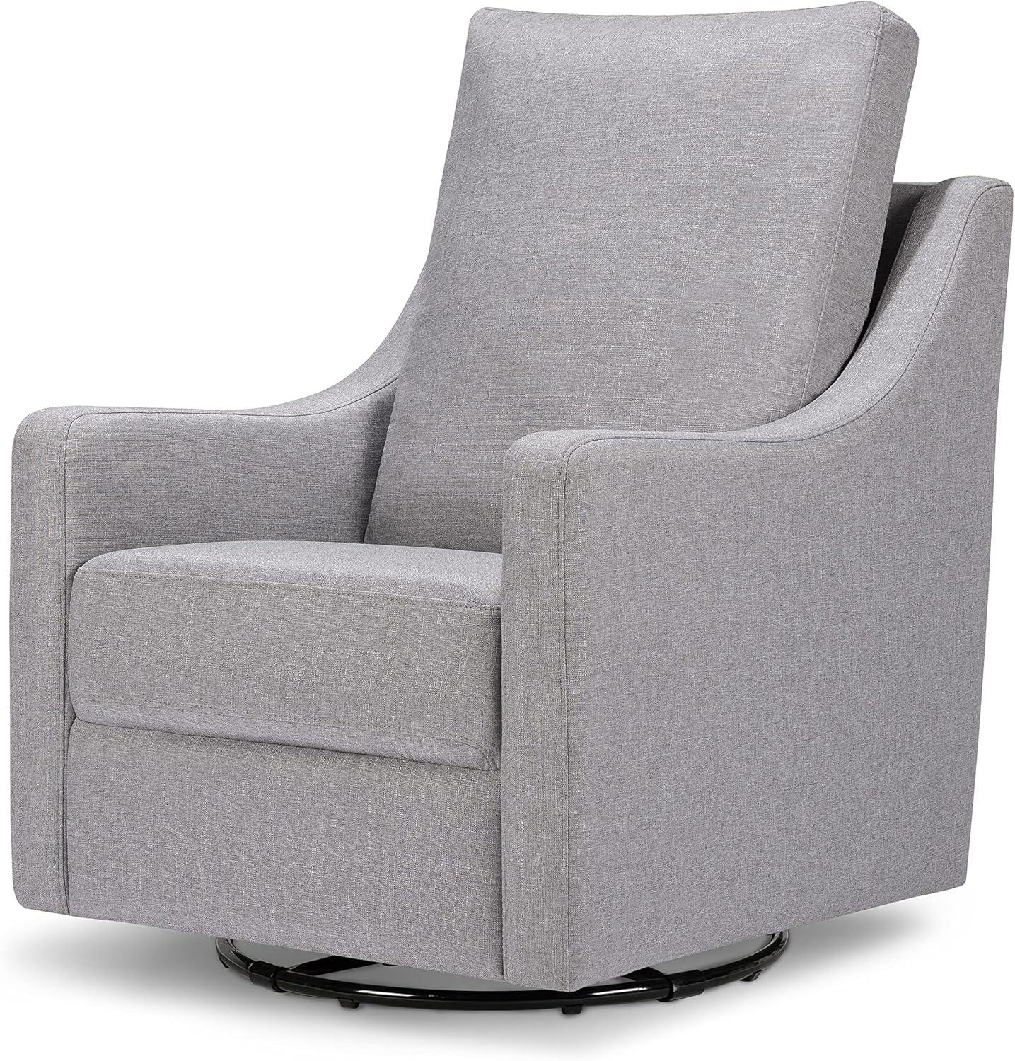 Misty Gray 34" Plush Swivel Glider with High Pillowback