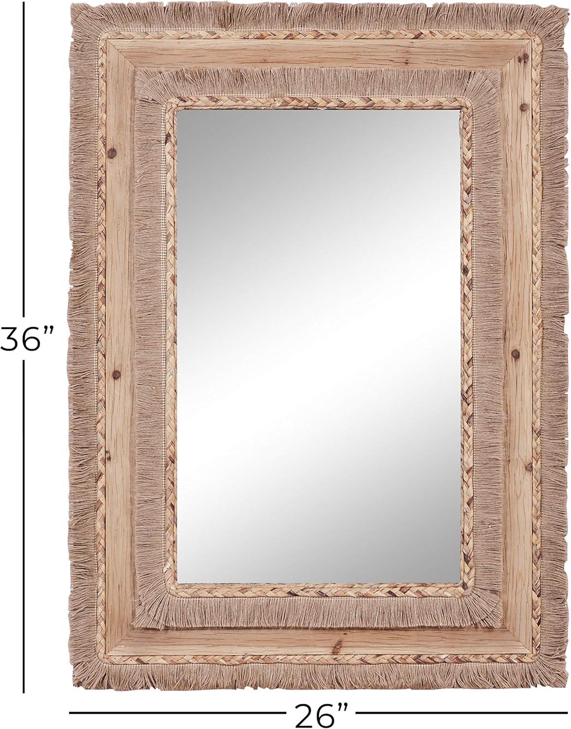 DecMode 26" x 36" Brown Wall Mirror