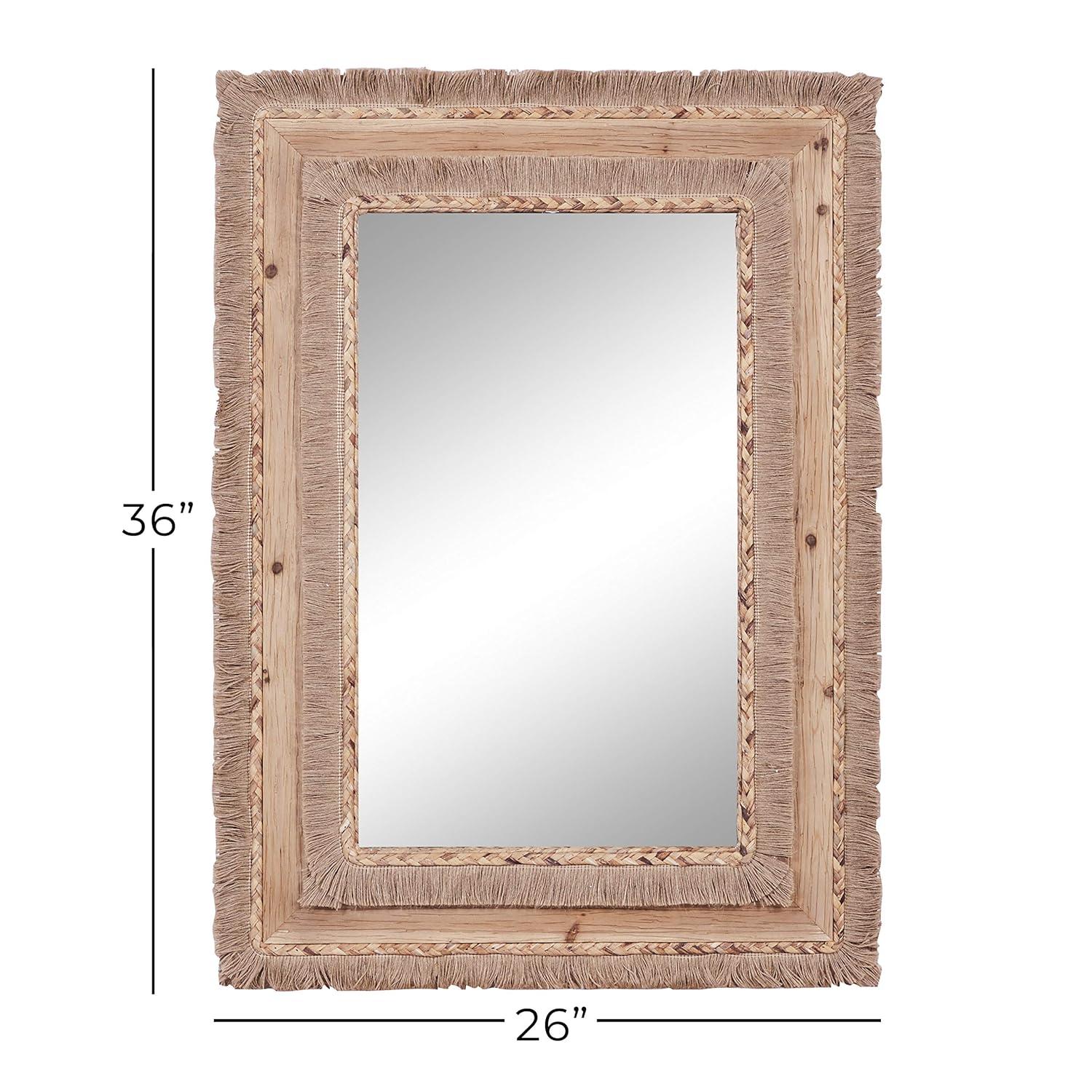DecMode 26" x 36" Brown Wall Mirror