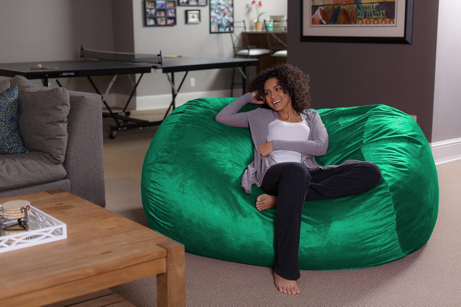 XL Royal Blue Microsuede Memory Foam Bean Bag Lounger