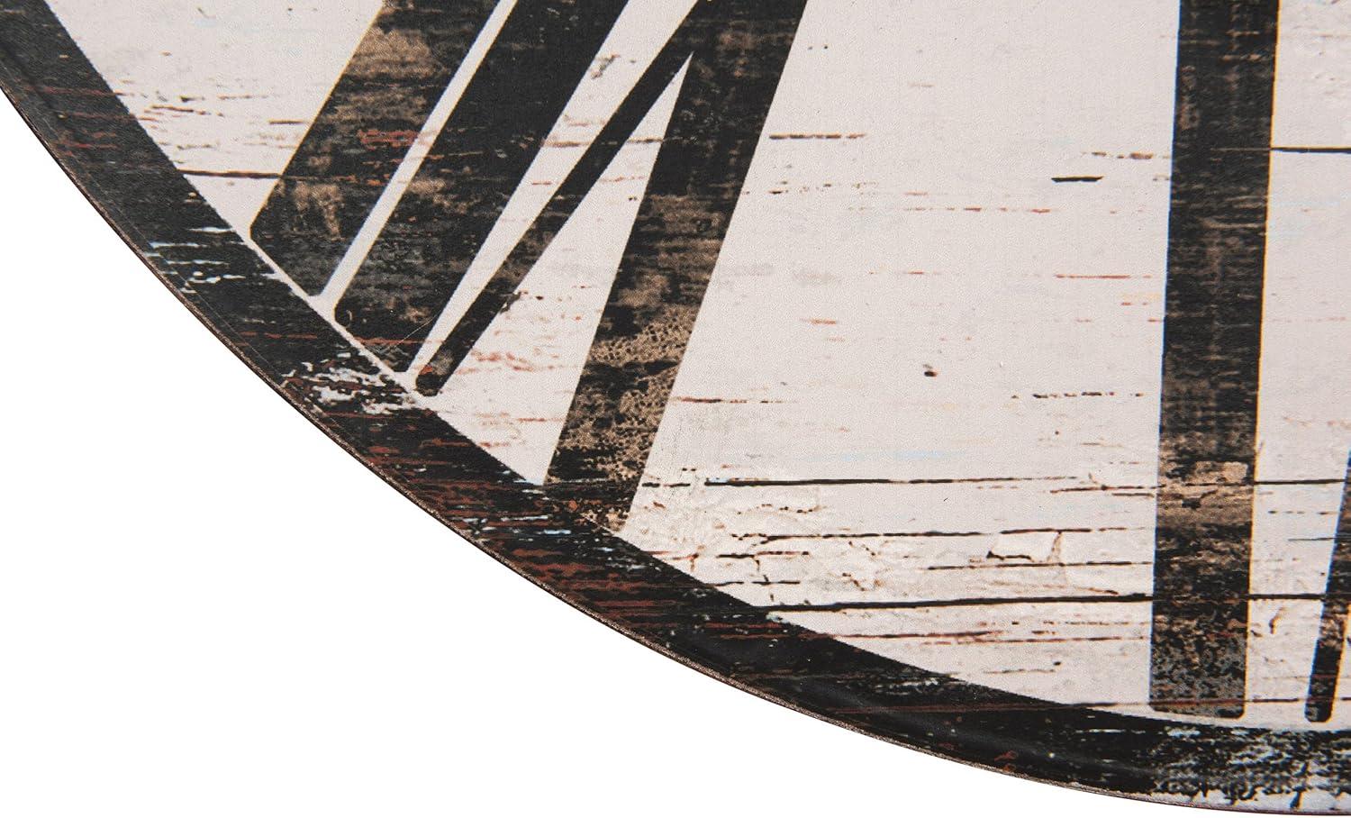 Woven Paths 29" Oval Distressed White Wood Wall Clock