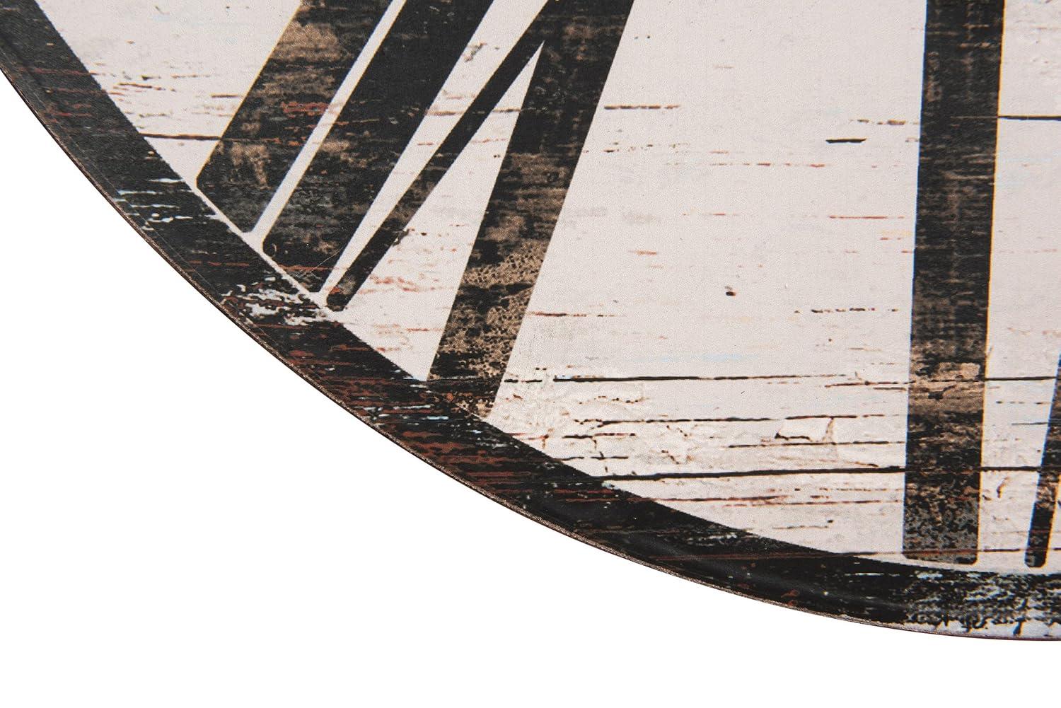 Woven Paths 29" Oval Distressed White Wood Wall Clock