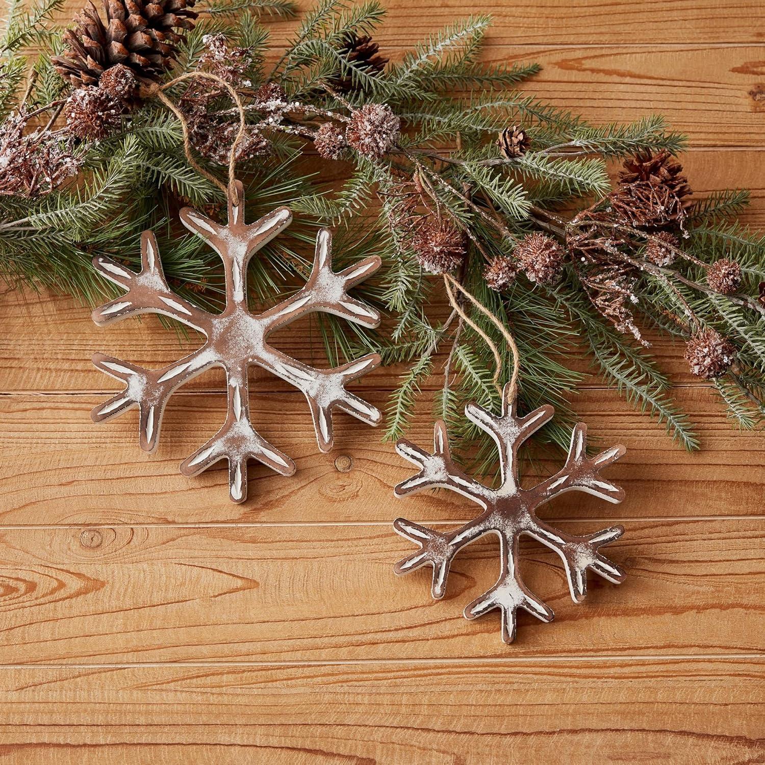 Melrose Wooden Snowflake Ornament (Set of 12)