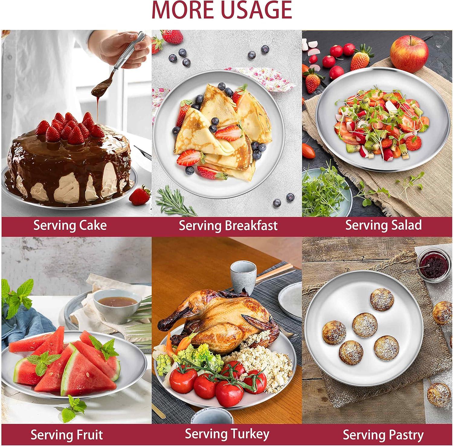 Soro Essentials- Set of 2 Aluminum 10” Coupe Style Pizza Trays- Pizza Baking Pan Pizza Tray Pizza Pan Round Pizza Baking Sheet Oven Tray Pizza Crisper Pan Healthy Pizza Cooking Pan for Oven