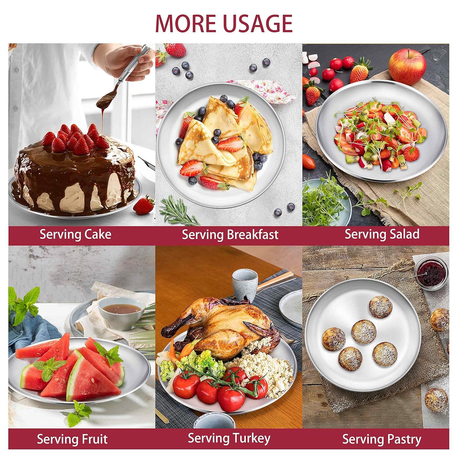 Soro Essentials- Set of 2 Aluminum 10” Coupe Style Pizza Trays- Pizza Baking Pan Pizza Tray Pizza Pan Round Pizza Baking Sheet Oven Tray Pizza Crisper Pan Healthy Pizza Cooking Pan for Oven