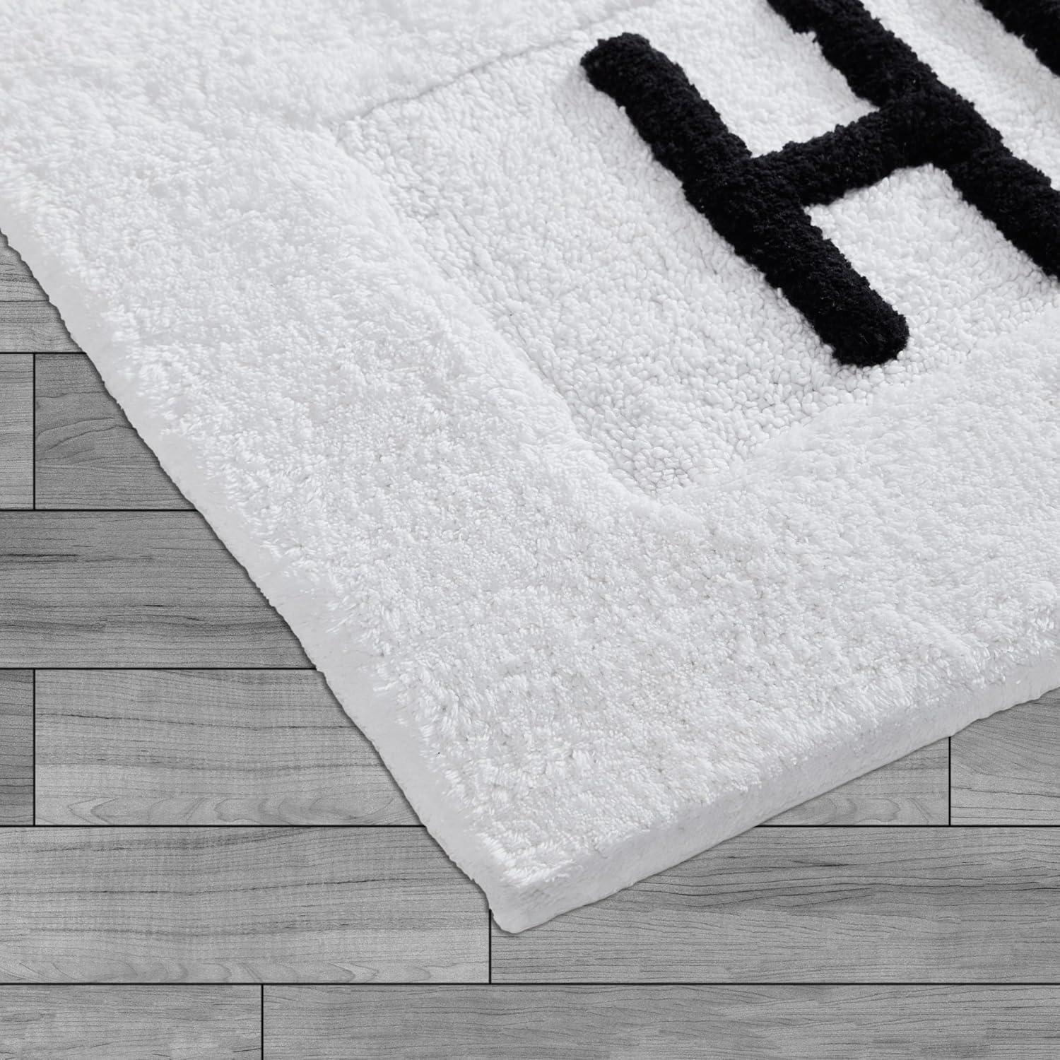 White Cotton His & Hers Bath Rug Set