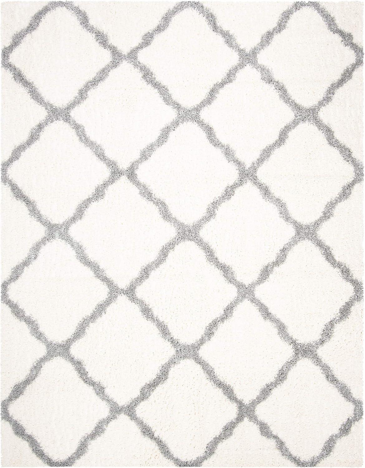 Parma Lyssa Geometric Shag Area Rug by Chateau Lyon, Cream/Grey, 9' x 12'