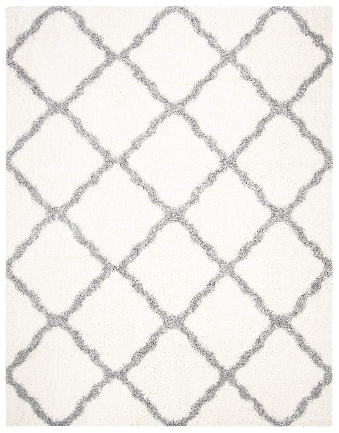 Parma Shag PMA521 Power Loomed Indoor Area Rug - 9'x12' - Cream/Grey - Safavieh