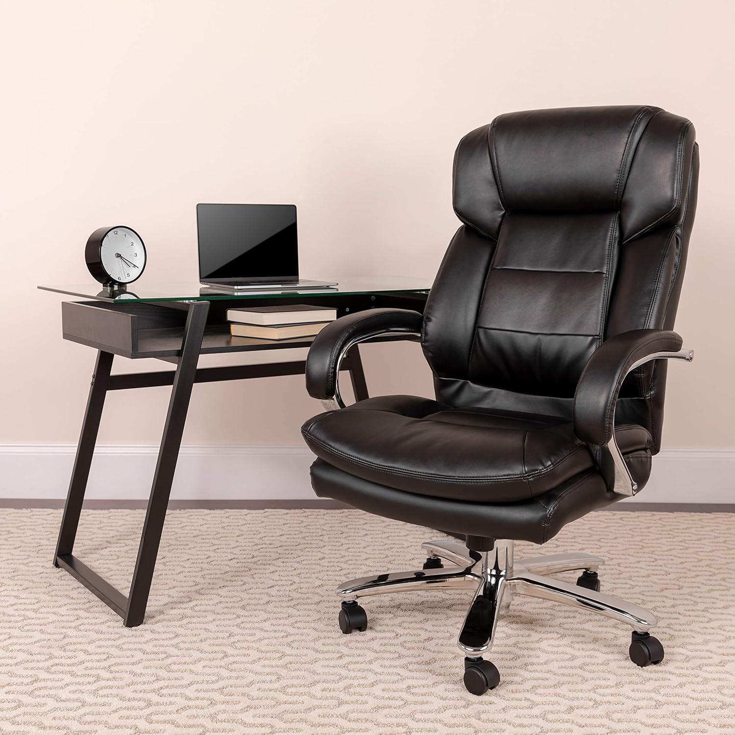 Belladonna Big & Tall LeatherSoft Ergonomic Office Chair with Headrest and Loop Arms by Flash Furniture