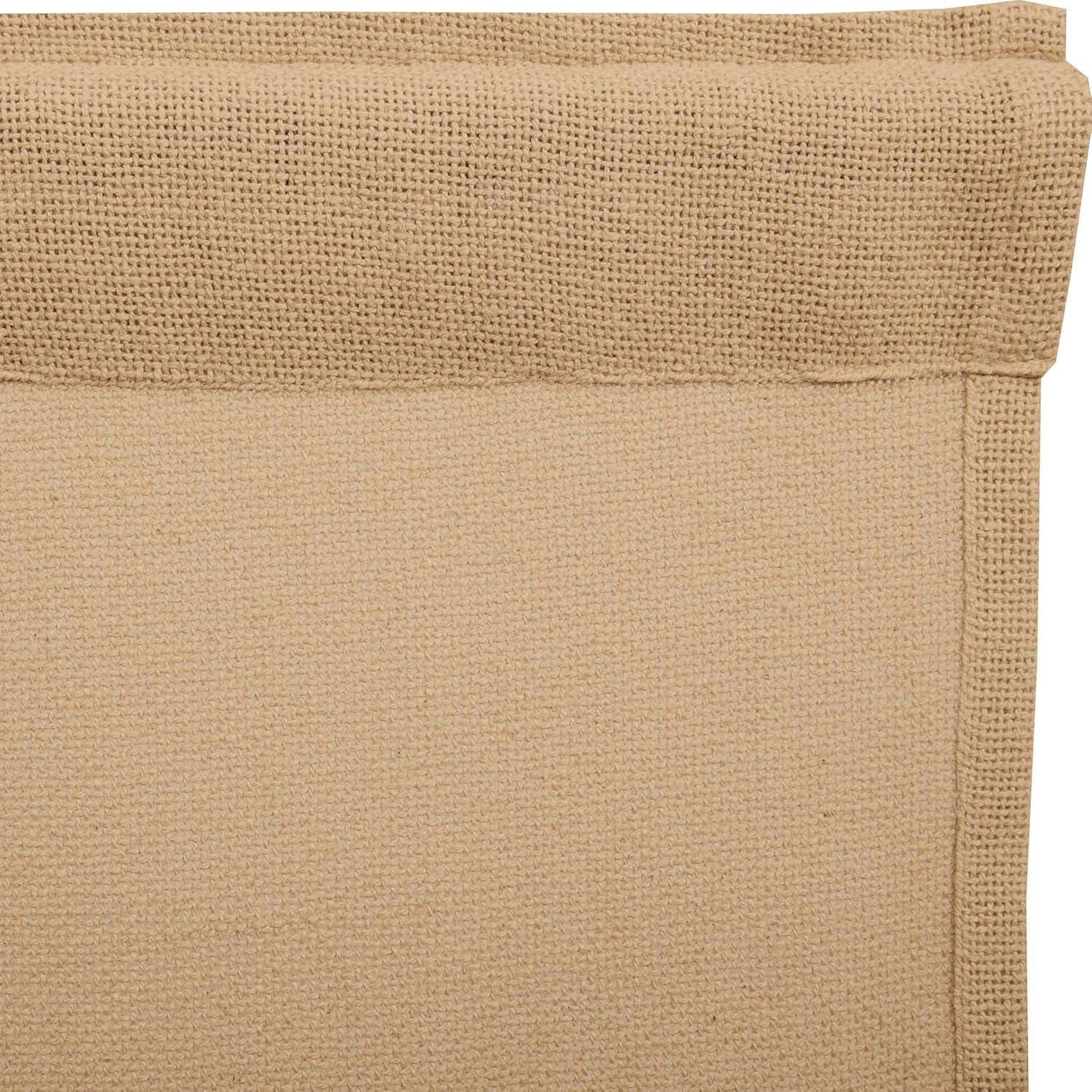 VHC Brands Burlap Chocolate Solid Color Cotton Farmhouse Kitchen Curtains Rod Pocket 16x60 Valance, Natural Tan