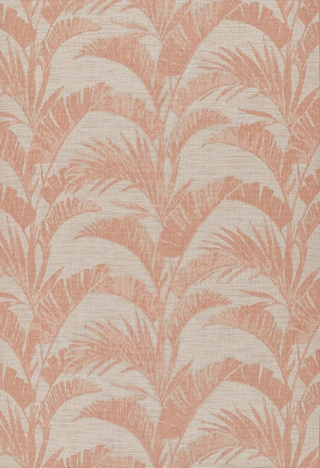 Momeni 6'6"x9' Riviera Grayson Area Rug Coral: Geometric Pattern, Indoor/Outdoor, Low Pile, Polypropylene, Machine Made