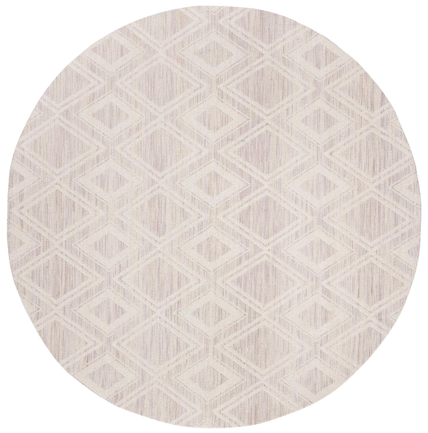 Marbella MRB312 Hand Loomed Indoor Area Rug - Silver/Ivory - 6' Round - Safavieh