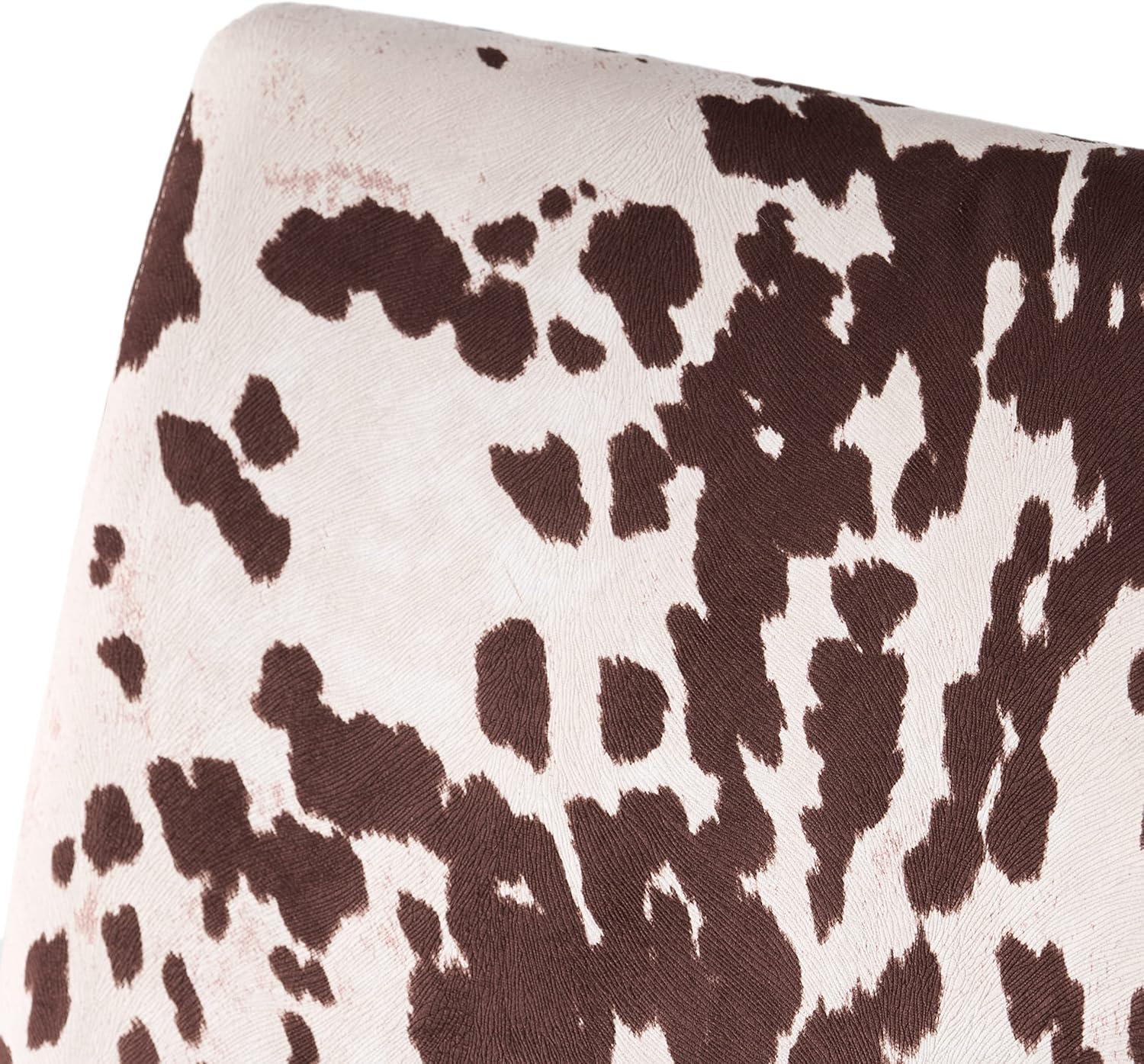 GDF Studio Abner Contemporary Slipper Accent Chair, Cow Print Velvet and Matte Black