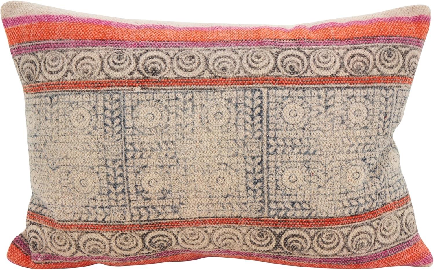 Boho Striped Cotton Blend Reversible Throw Pillow