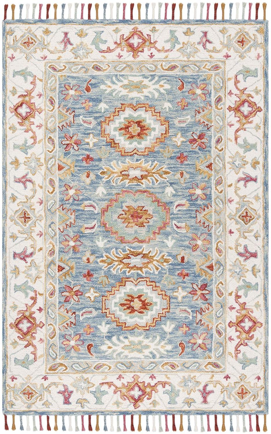 Aspen APN117 Hand Tufted Indoor Accent Rug - Blue/Ivory - 2'x3' - Safavieh