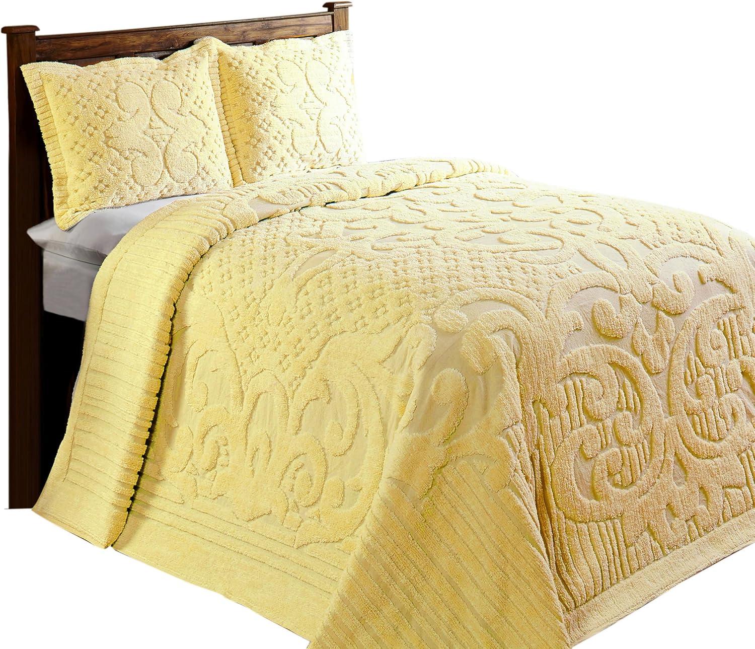 Better Trends Ashton 100% Cotton Chenille Bedspread with Medallion Pattern,  Soft & Breathable Coverlet, Luxurious Bedding for All Seasons, Machine Washable