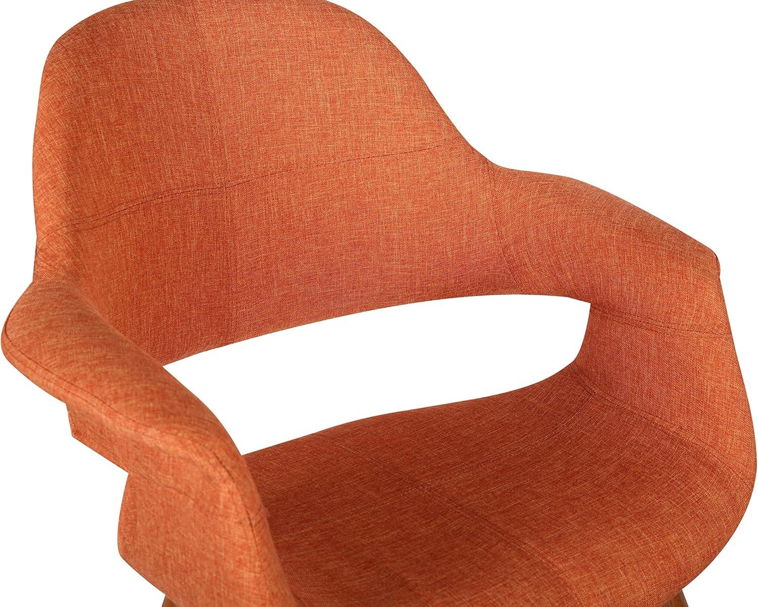 Phoebe Mid-Century Dining Chair Pumpkin - Armen Living: Upholstered, Walnut Legs, 250lb Capacity