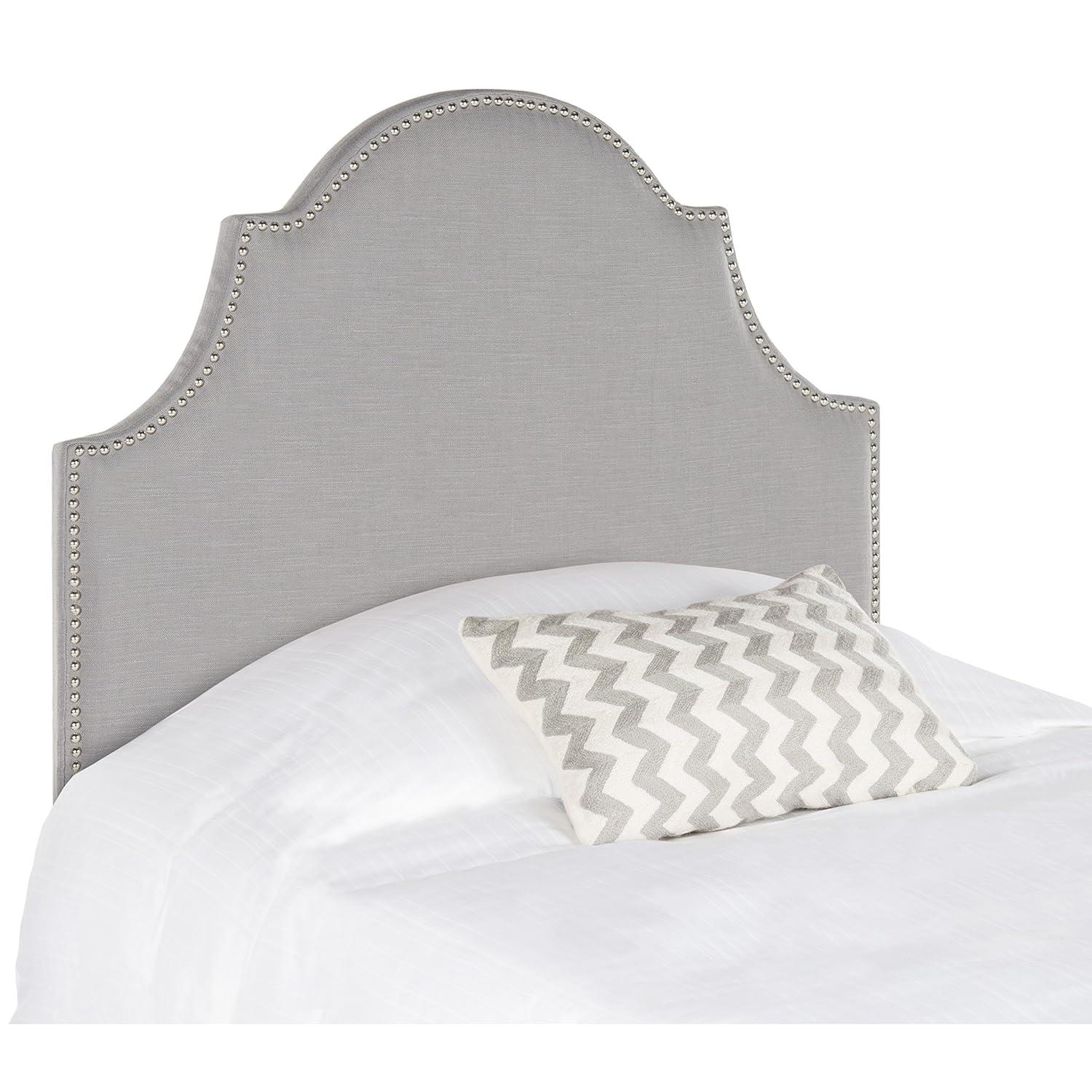 SAFAVIEH Hallmar Classic Elegant Upholstered Headboard, Twin, Hemp/Silver Nails