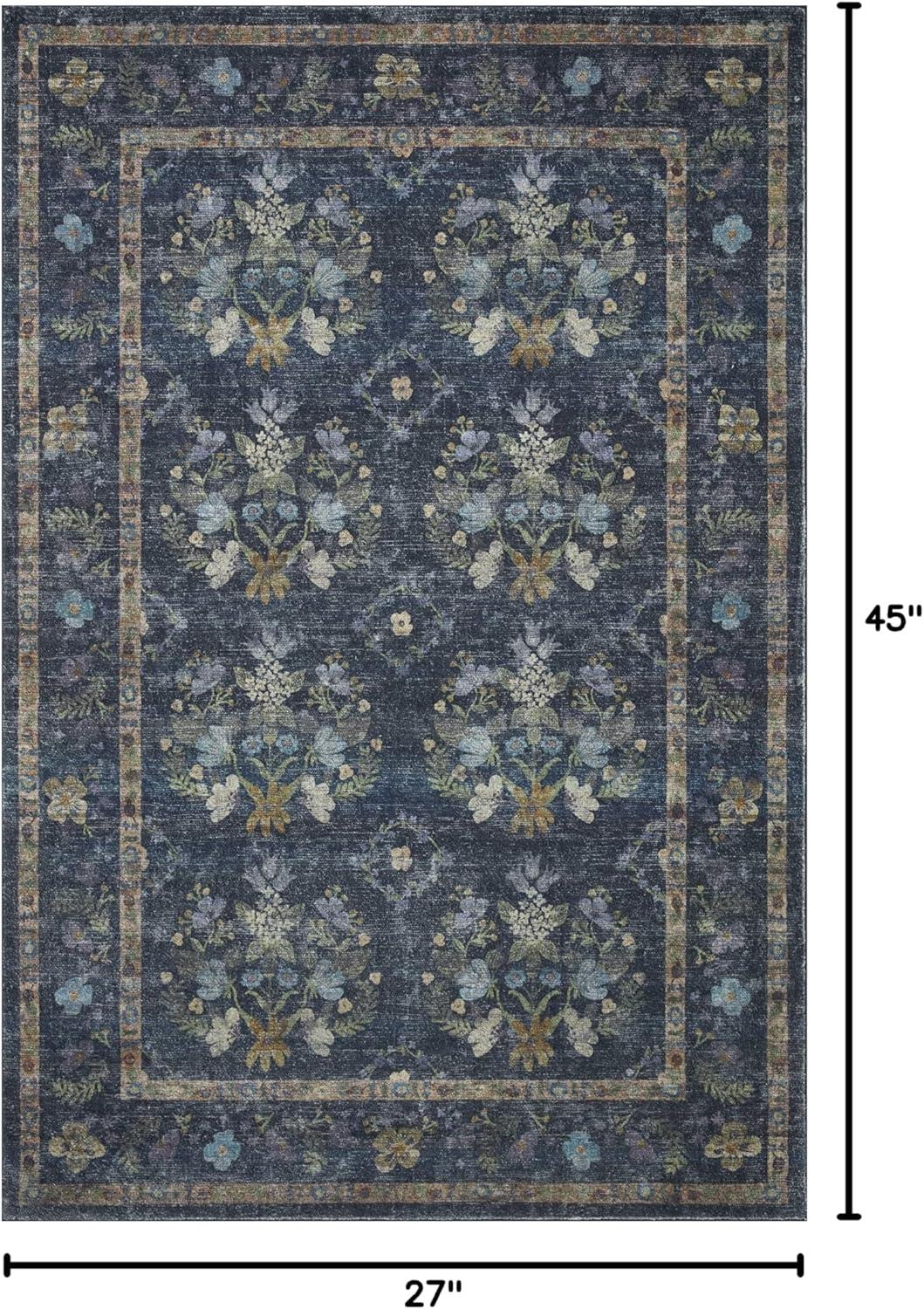 Rifle Paper Co. x Loloi Courtyard Navy Area Rug feat. CloudPile