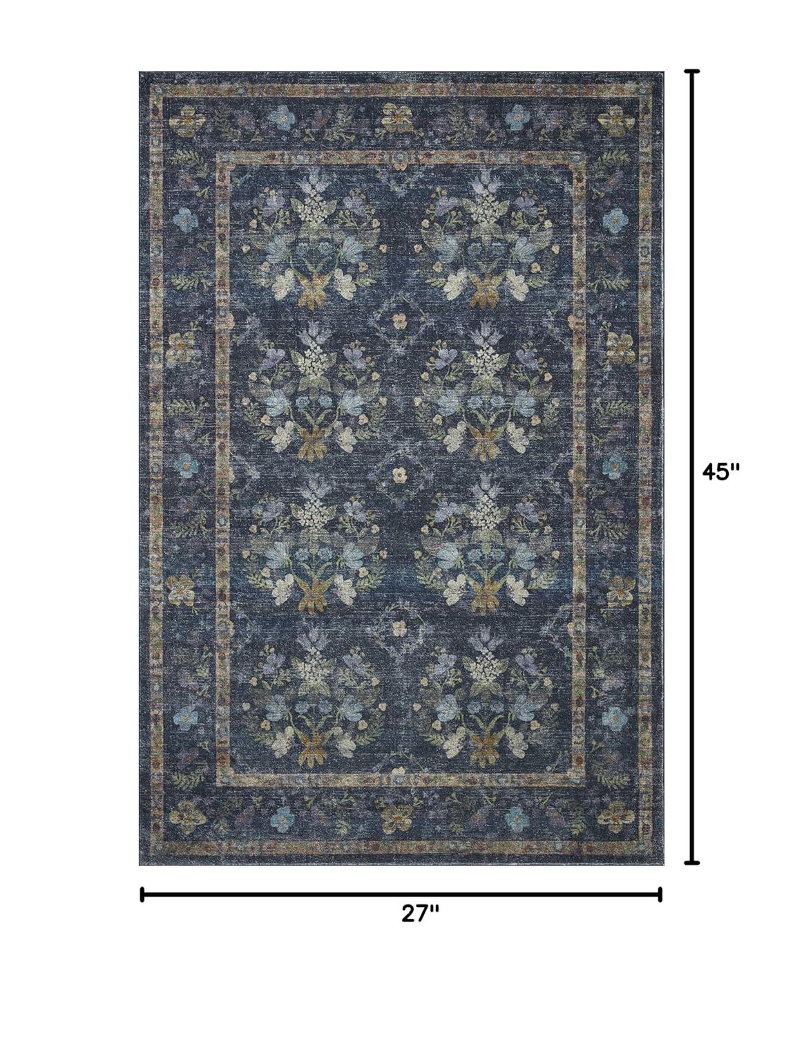 Rifle Paper Co. x Loloi Courtyard Navy Area Rug feat. CloudPile