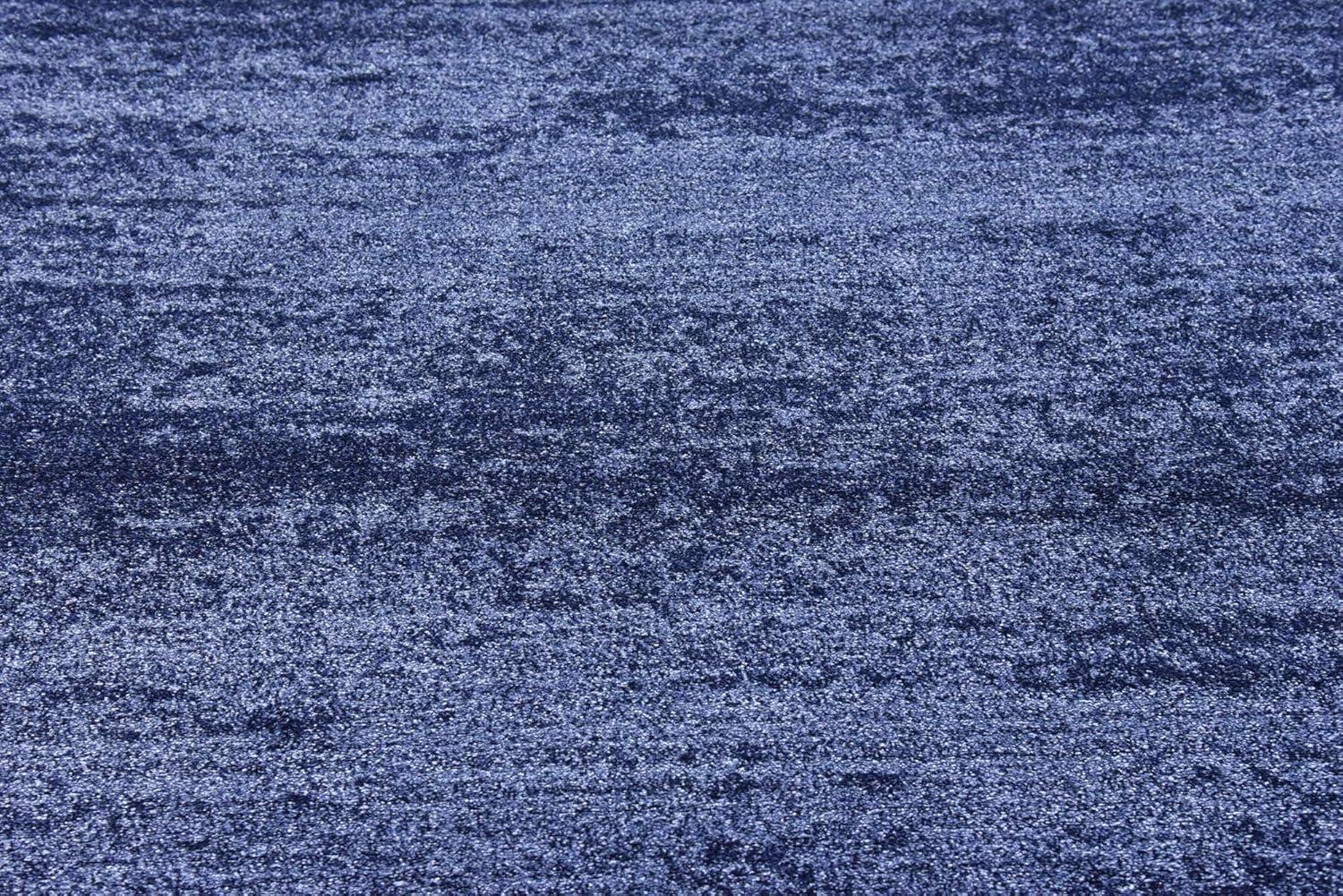 Unique Loom Del Mar Collection Area Rug - Lucille (7' 10" Square, Navy Blue/ Ivory)