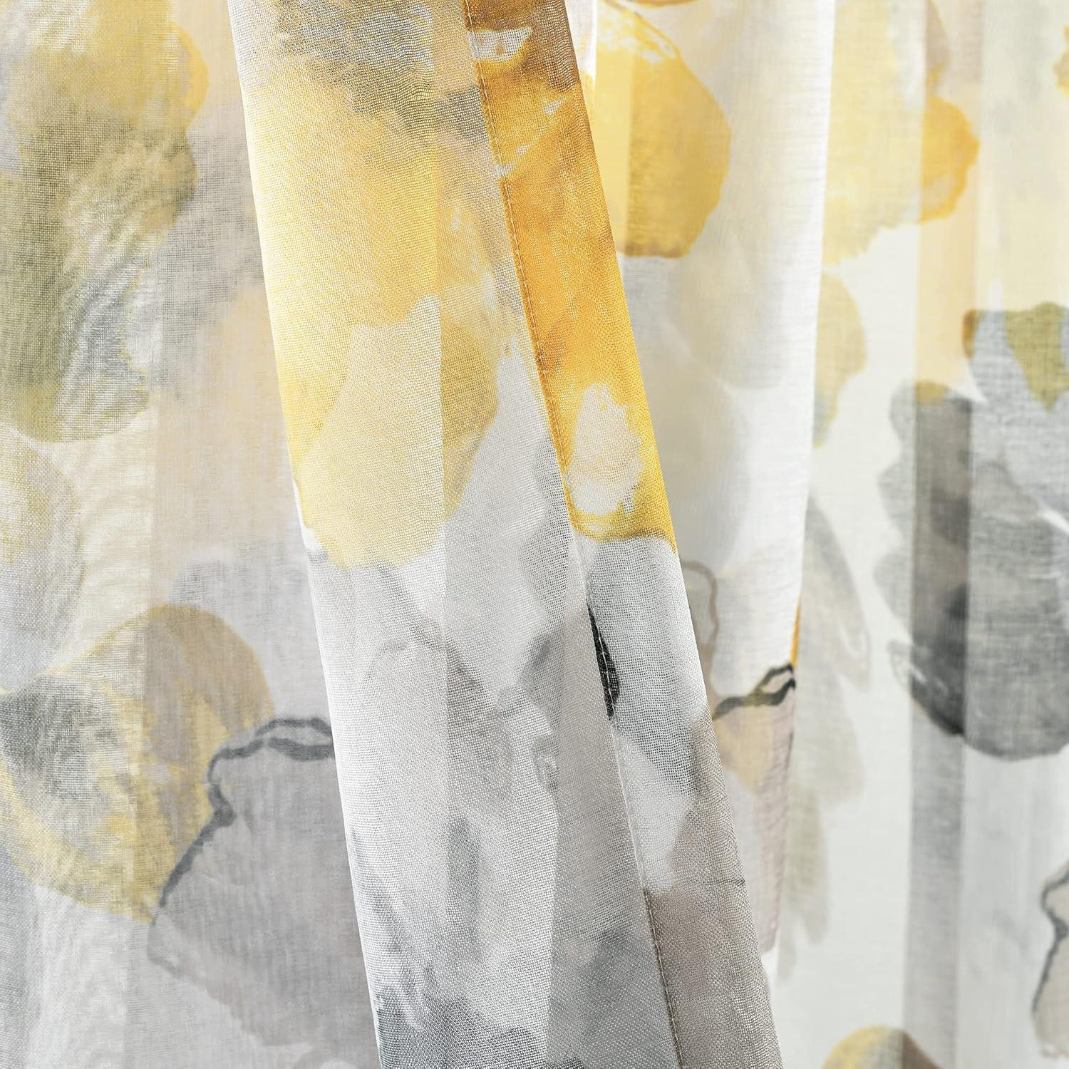 Lush Decor Leah Floral Sheer Grommets Curtain Panels (Set of 2)