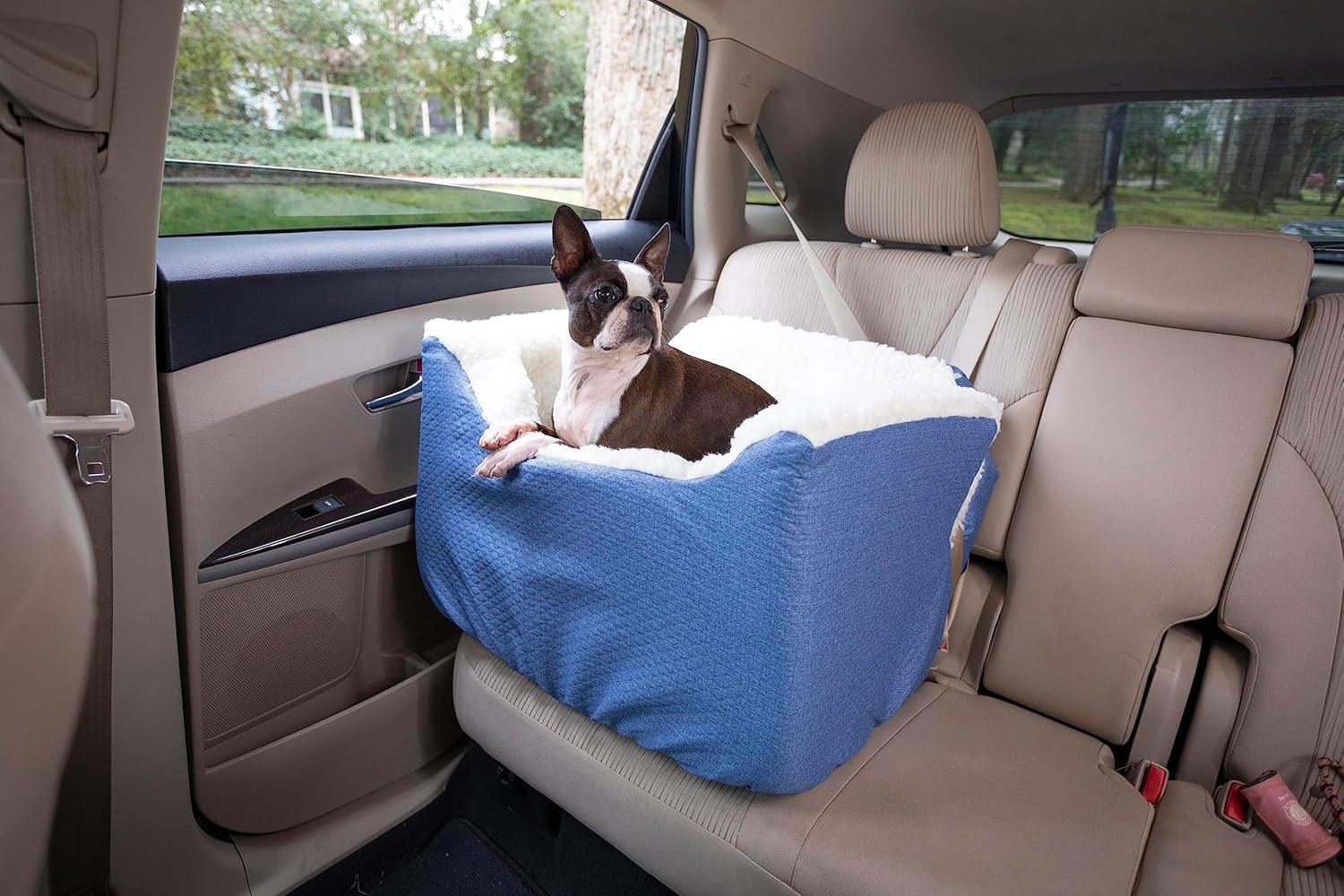 Medium Blue Soft Sided Dog Carrier with Sherpa Lining