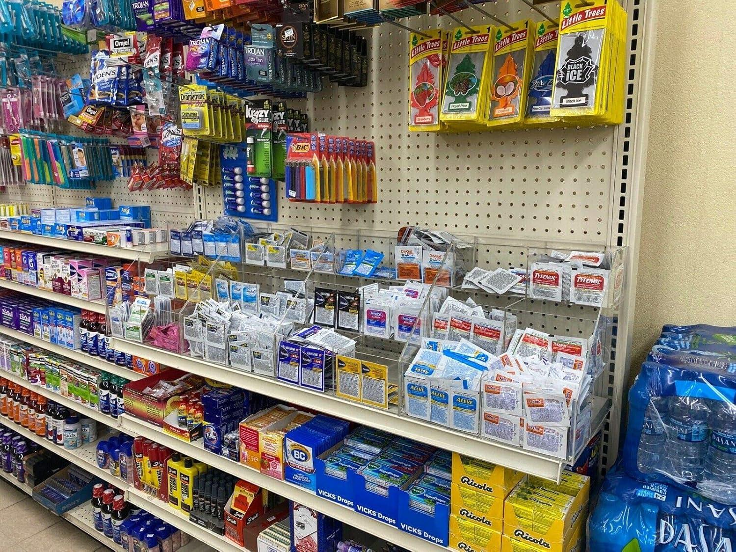 Clear Acrylic 3-Tier 6 Bin Display Rack