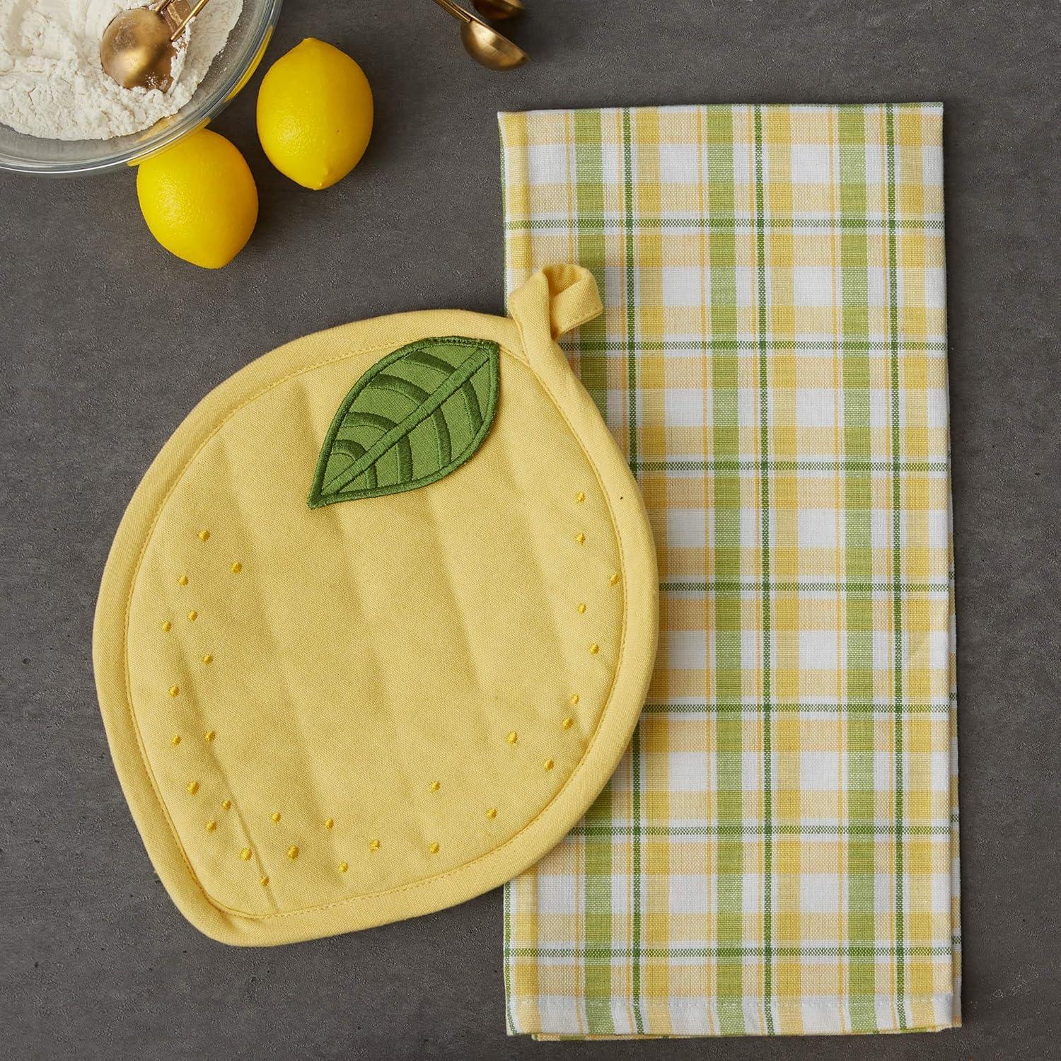 Lemon Shaped Potholder & Towel Gift Set