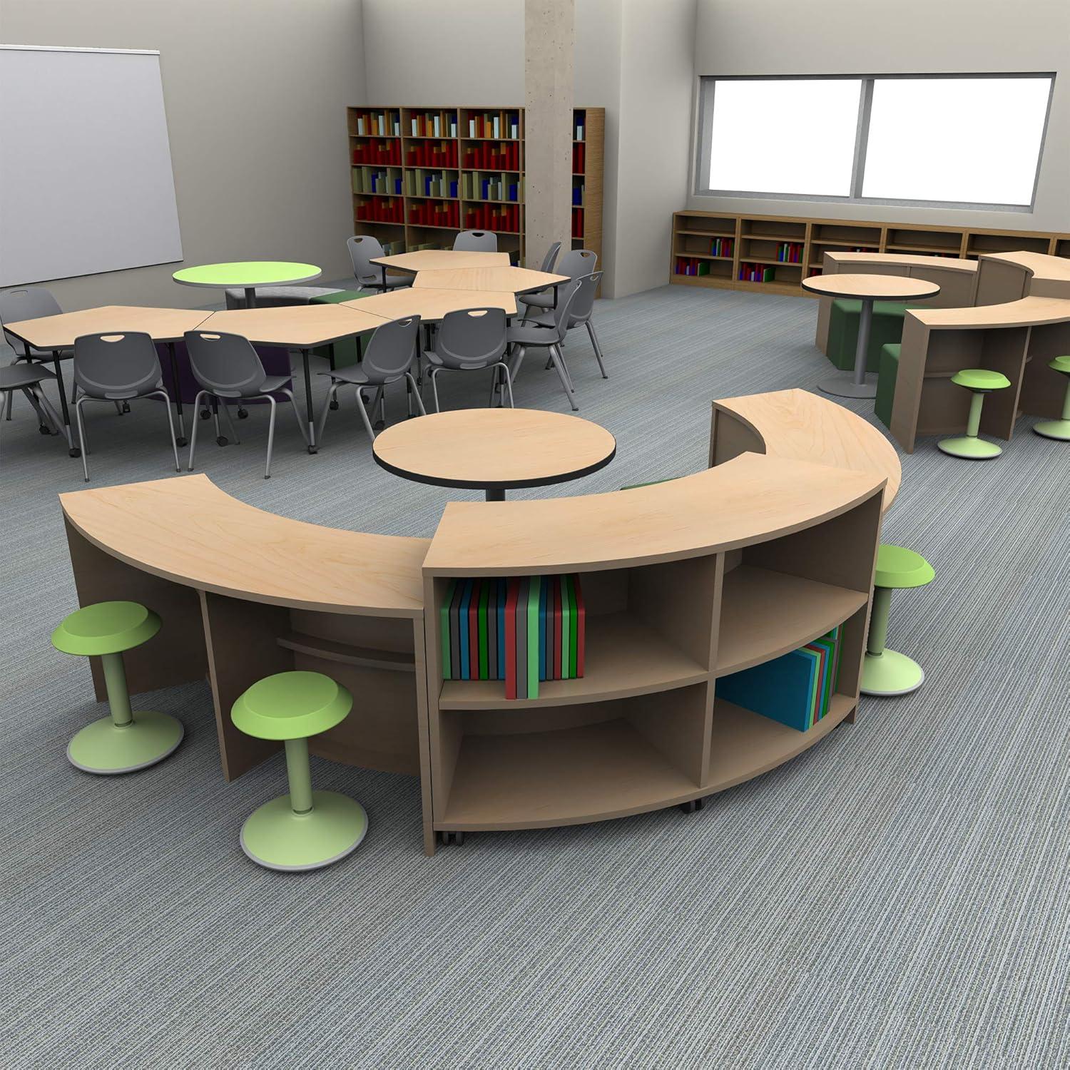Learniture Height-Adjustable Classroom Backless Active Motion Stool with Padded Seat