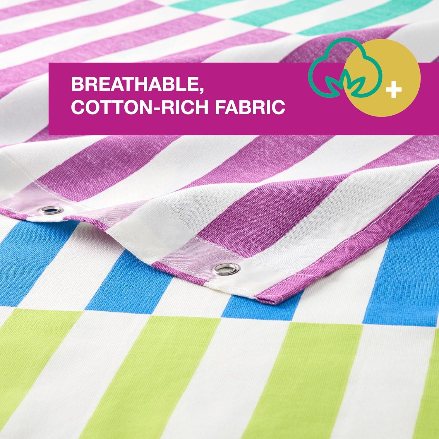 Town & Country Living Town & Country Play Adeline Offset Stripe Fabric Shower Curtain 70"X72"