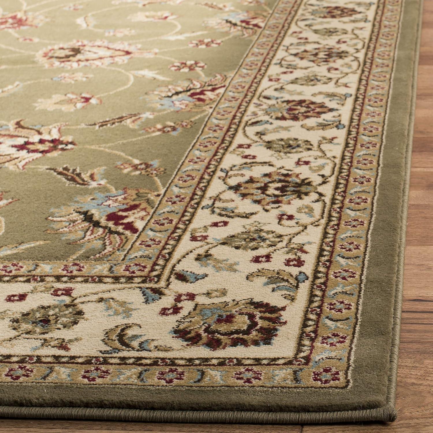 Lyndhurst LNH553 Power Loomed Area Rug - Green/Ivory - 4'x6' - Safavieh