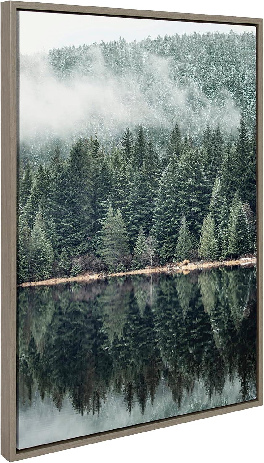 (Set of 3) Sylvie Evergreen Reflections in Fog Canvas Art Set by F2 Images - Kate & Laurel All Things Decor